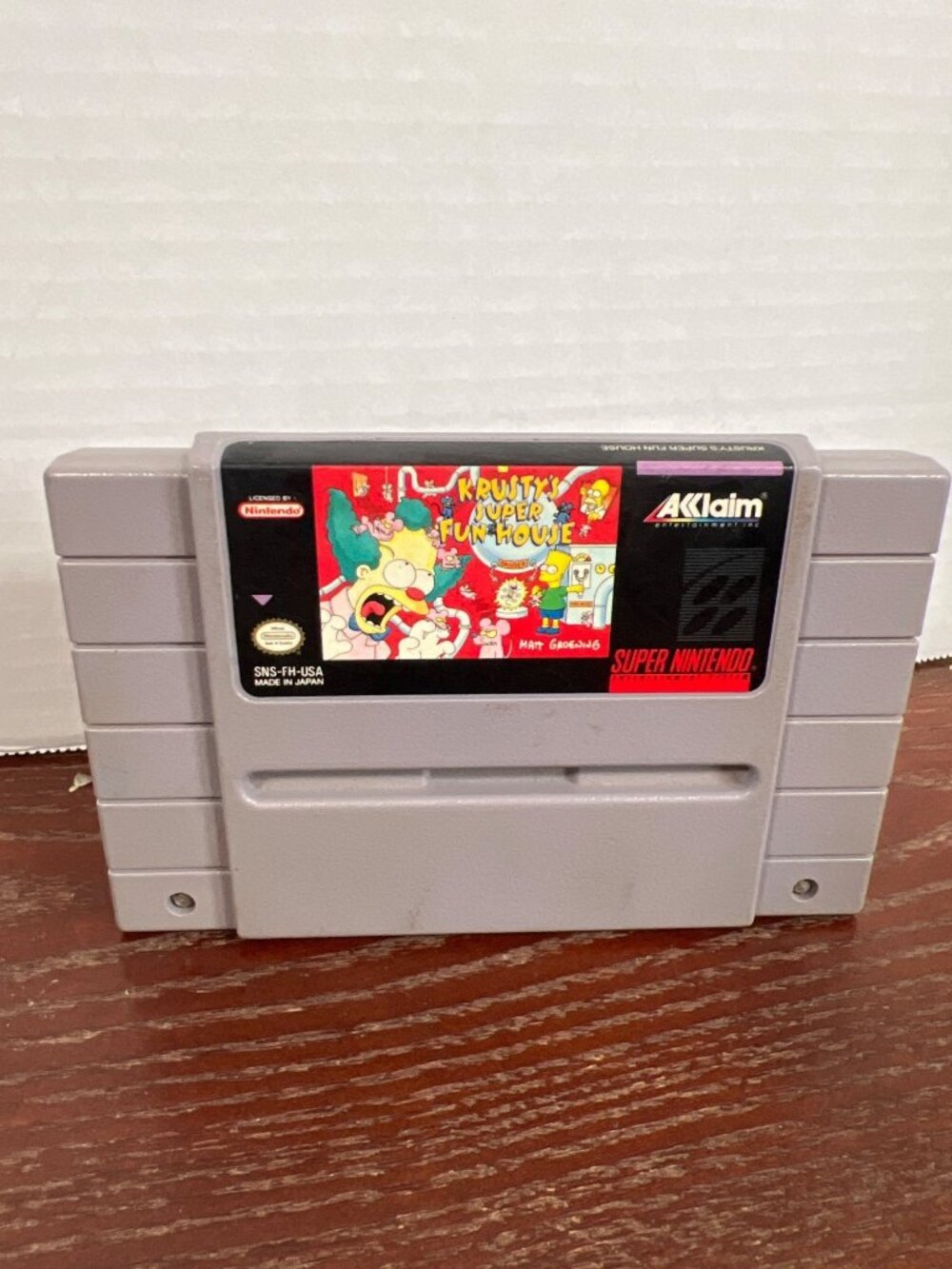 Krustys Super Fun House SNES Cartridge 1992 By Acclaim For Super Nintendo Entert